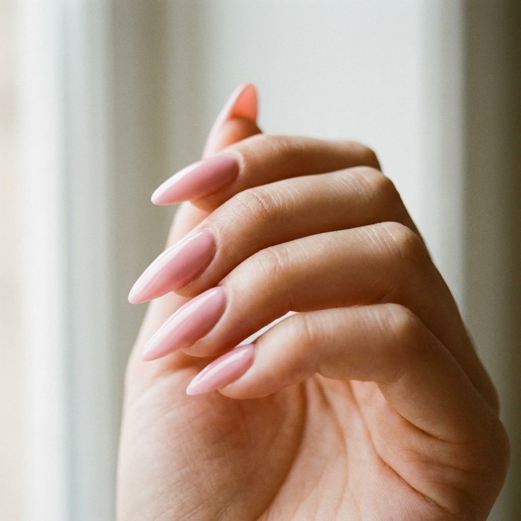 Almond nail shape from different angle