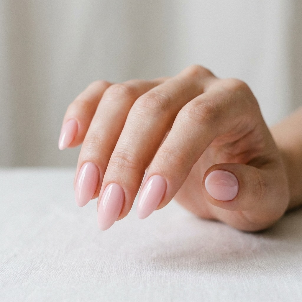 Almond nail shape from different angle