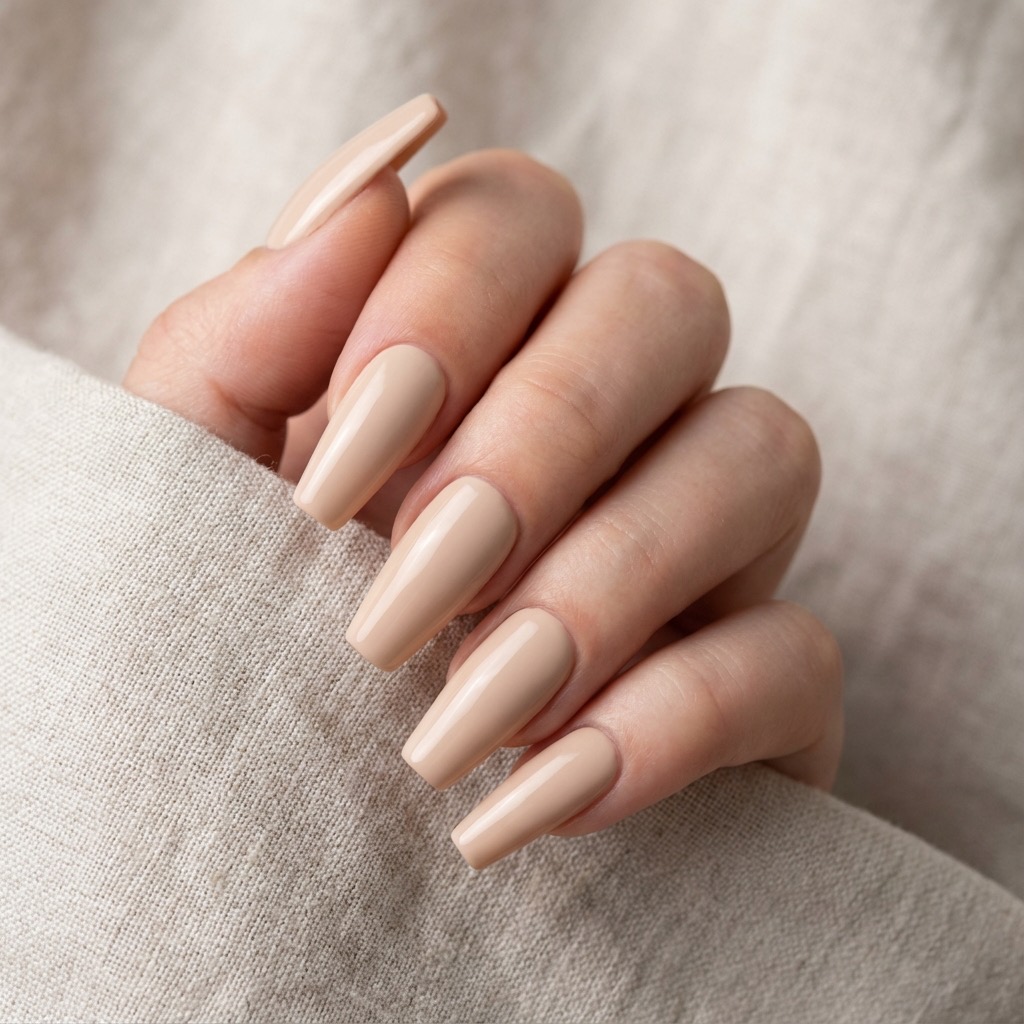 Ballerina nail shape from different angle