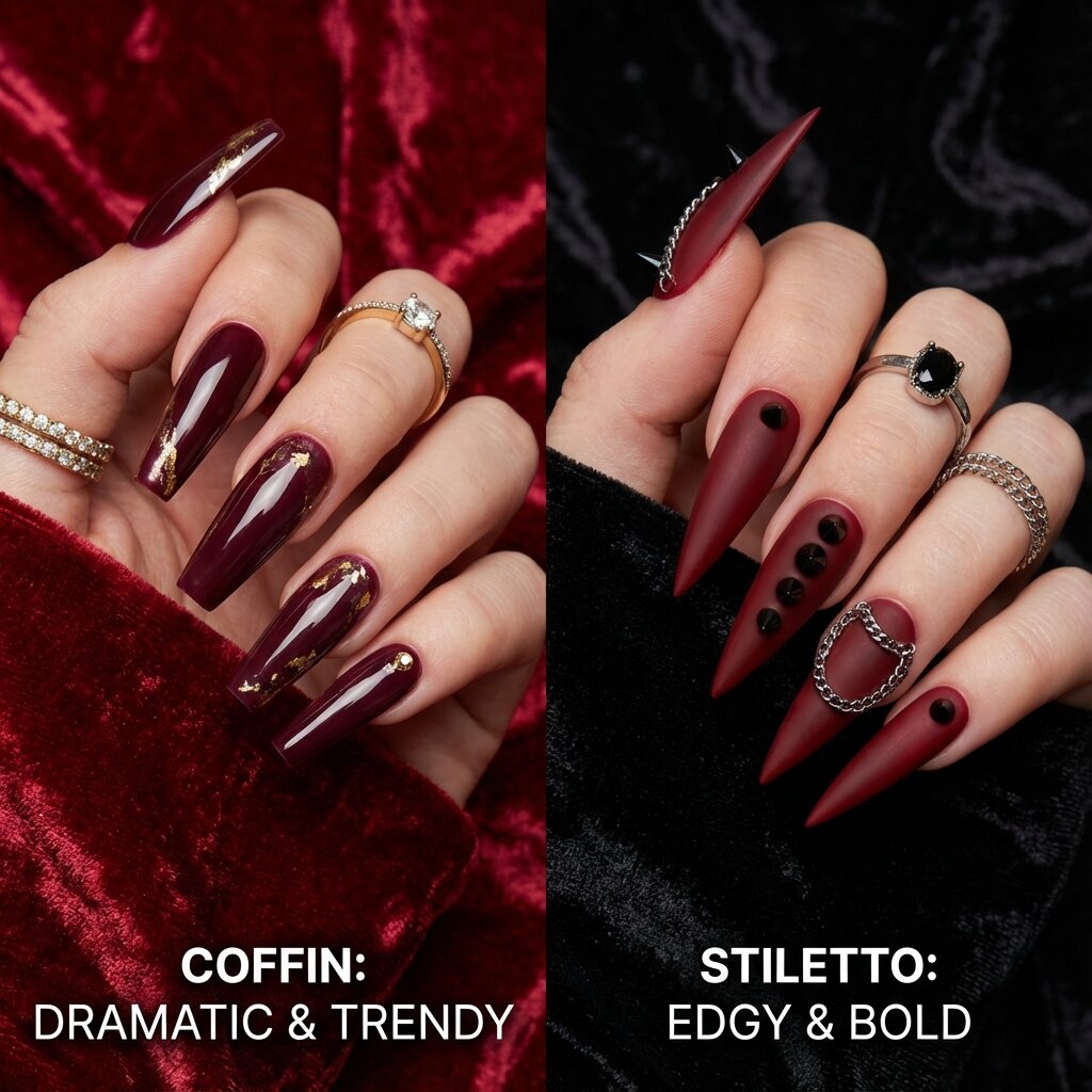 Ballerina comparison with other nail shapes