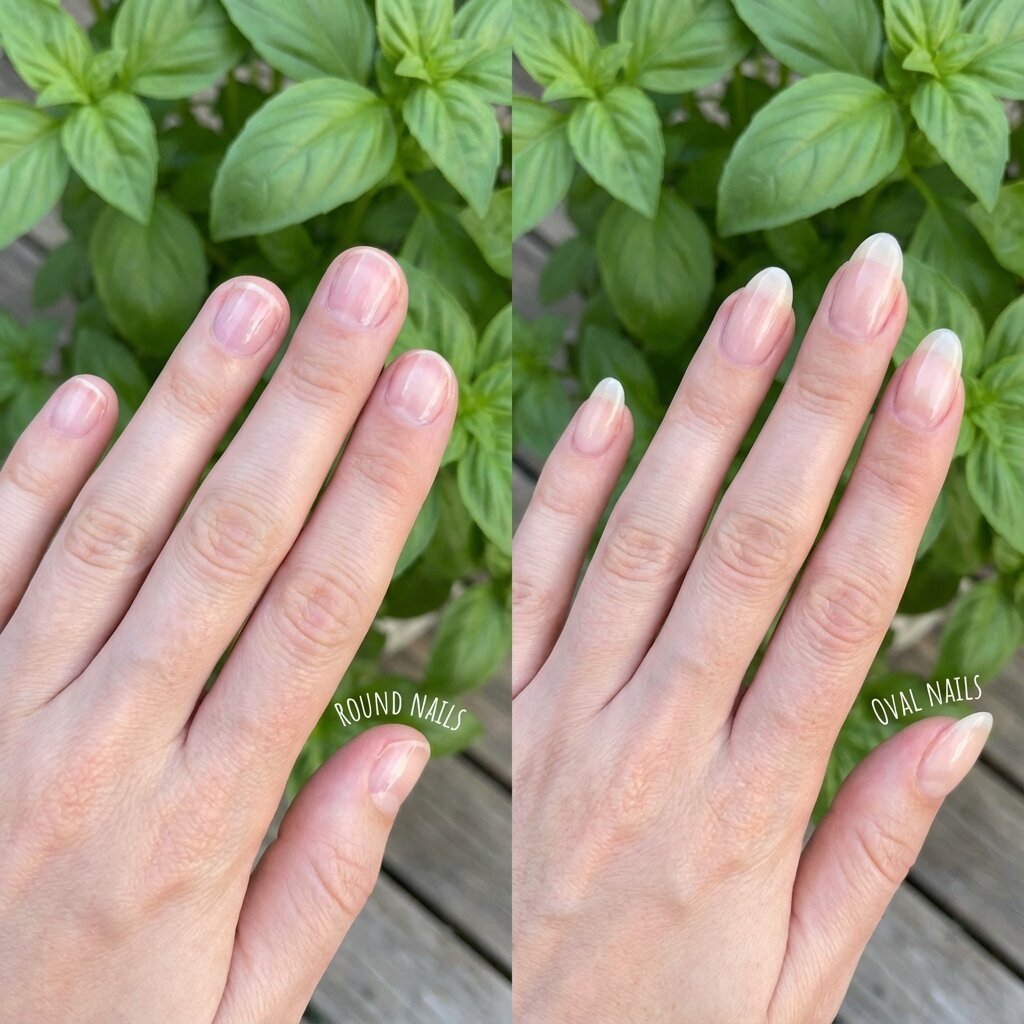 Round comparison with other nail shapes