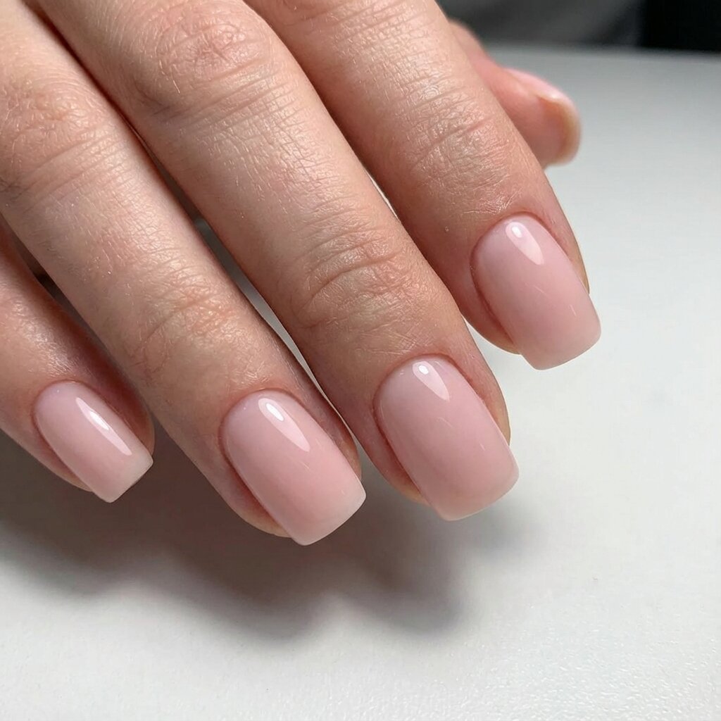 Squoval nail shape from different angle