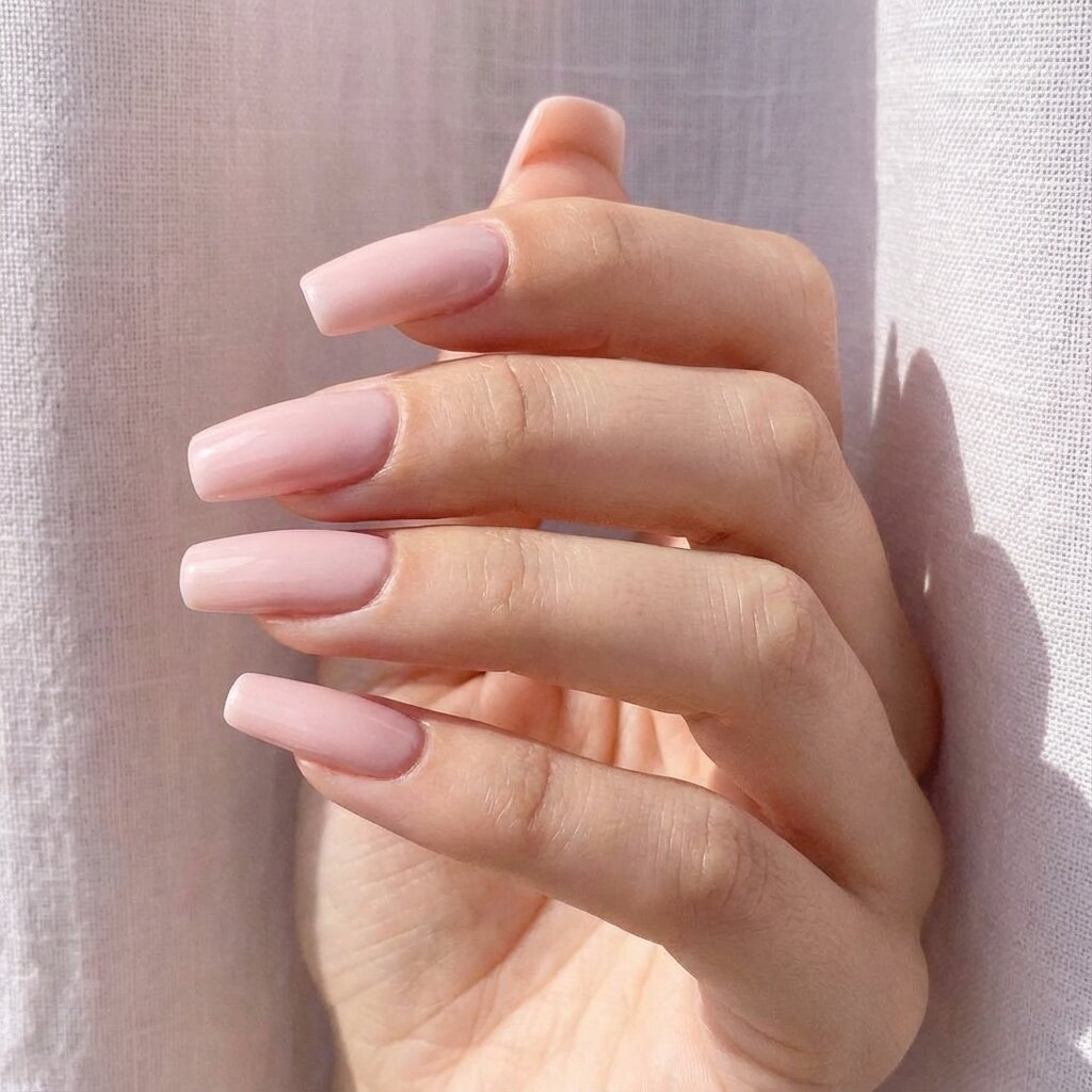 Squoval nail shape from different angle