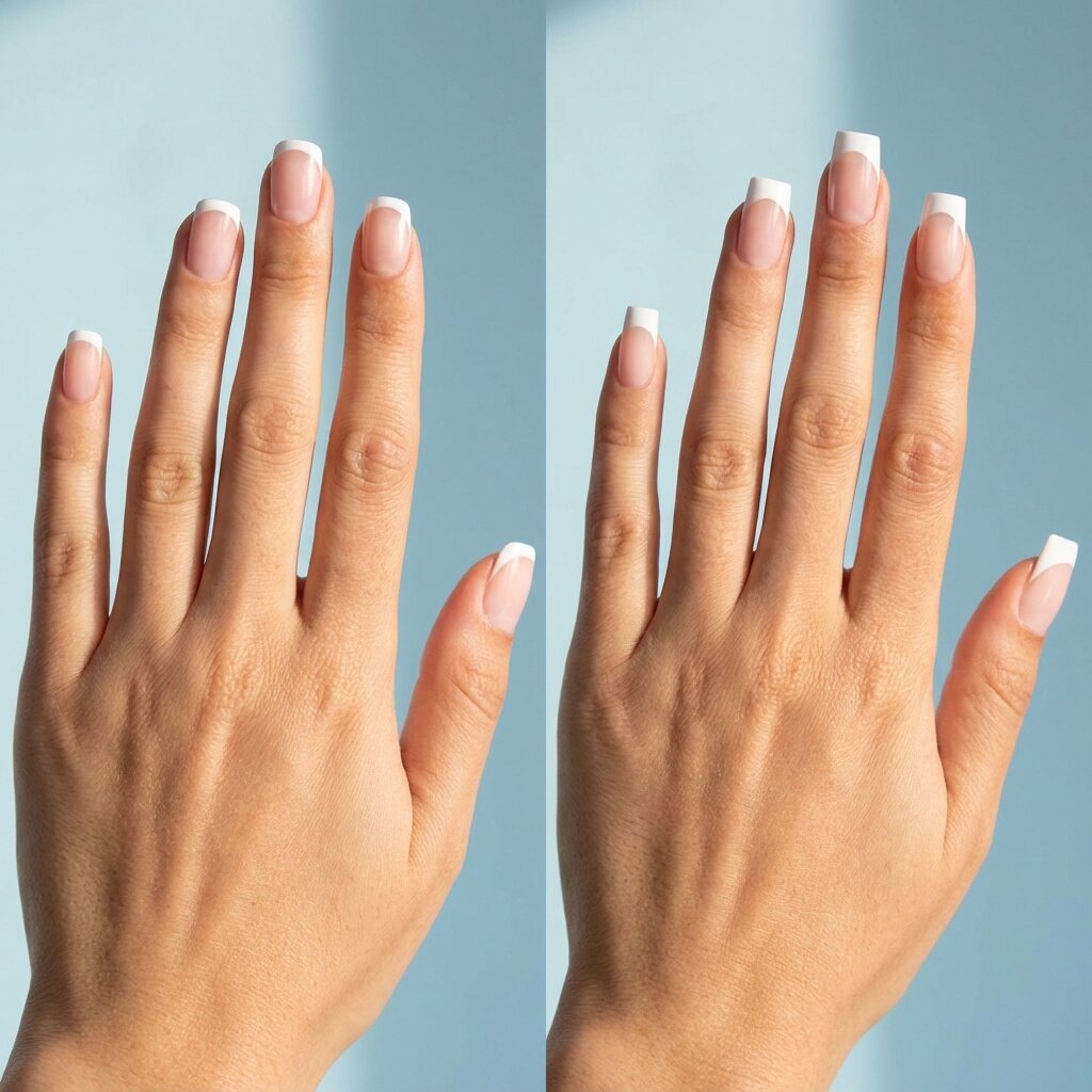 Squoval comparison with other nail shapes