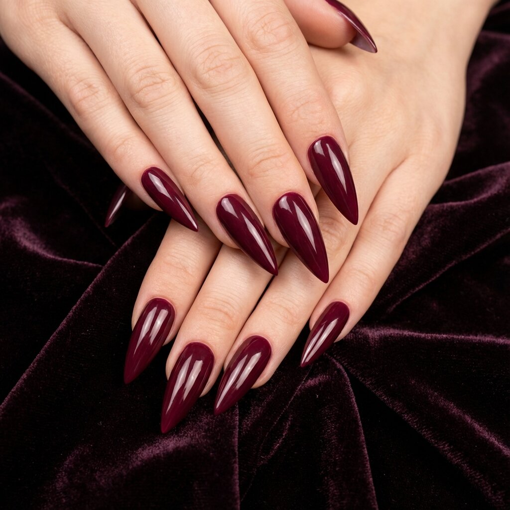 Stiletto nail shape from different angle