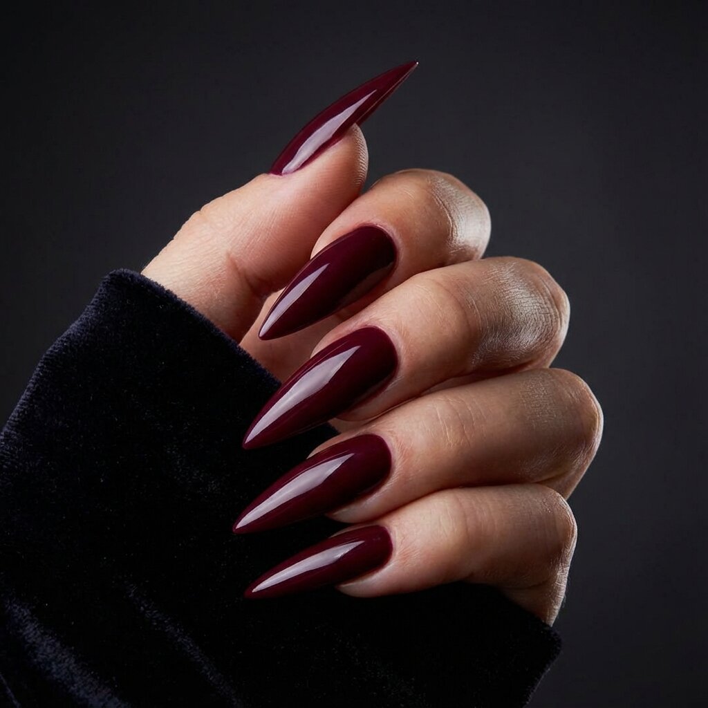 Stiletto nail shape from different angle