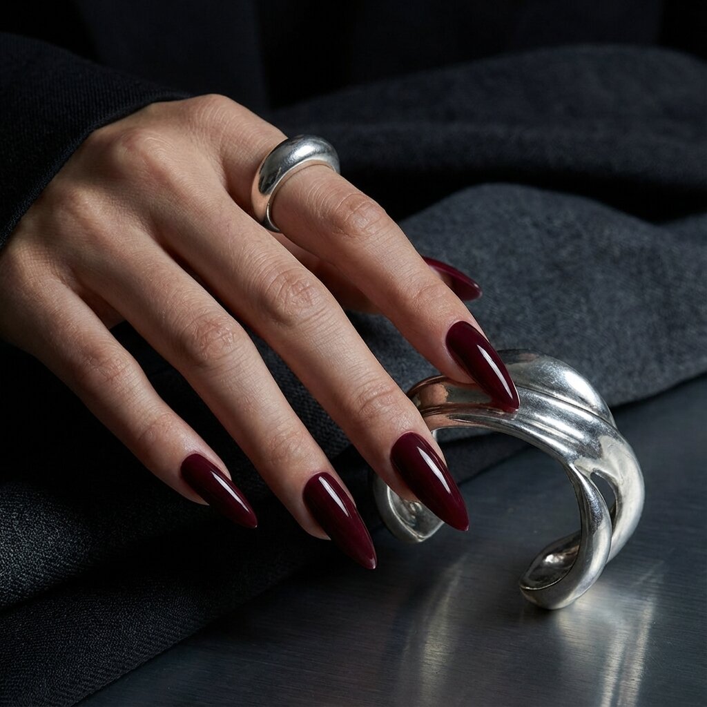 Stiletto nail shape from different angle