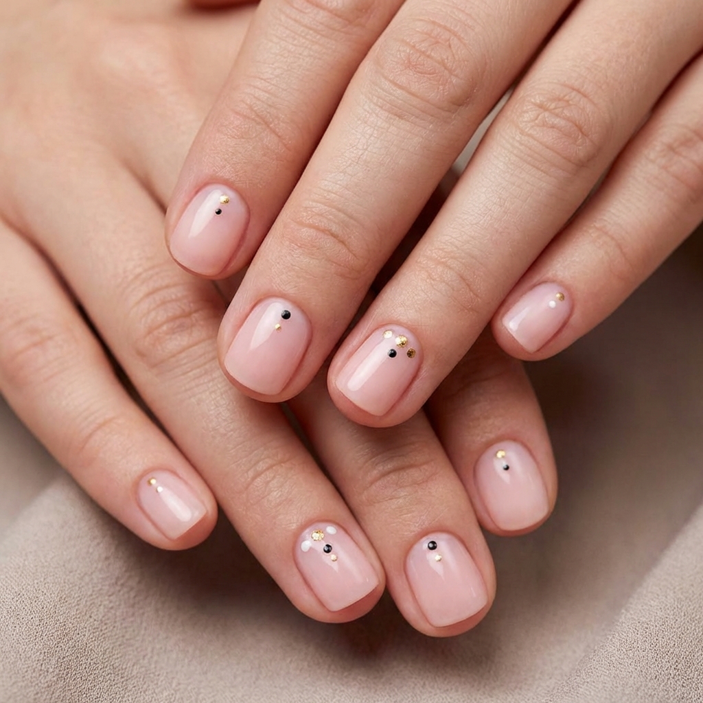 Dot Accent - Minimalist dots at the cuticle or tip